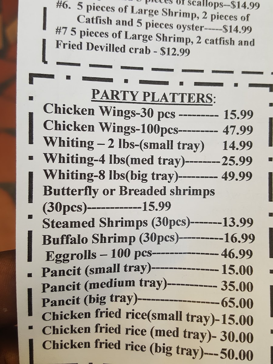 Darla's Seafood Menu - Image 4