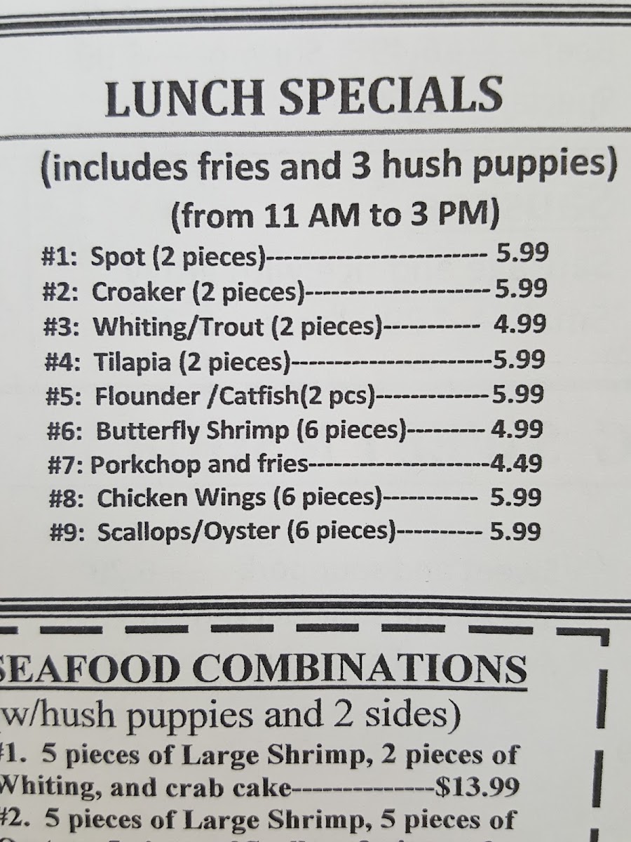 Darla's Seafood Menu - Image 5