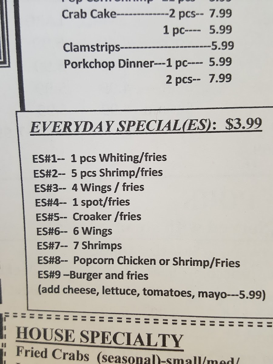 Darla's Seafood Menu - Image 6